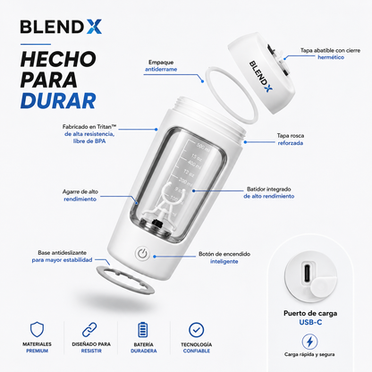 BlendX Pro™ | Shaker Eléctrico de Proteína