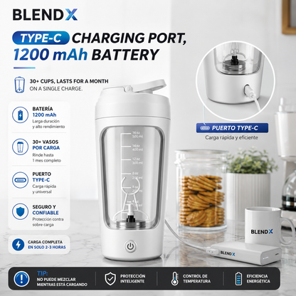 BlendX Pro™ | Shaker Eléctrico de Proteína